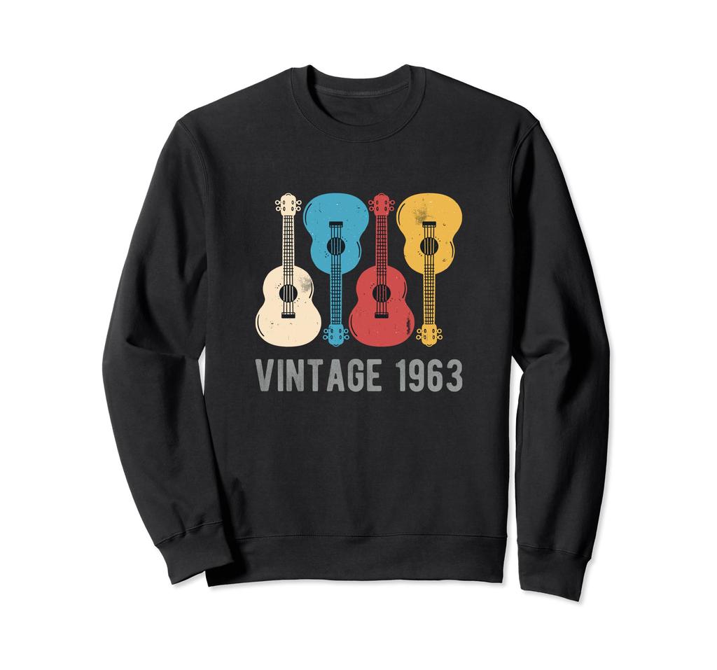 Vintage 1963 Klassische Ukulele Gitarre Musik 61. Geburtstag Sweatshirt