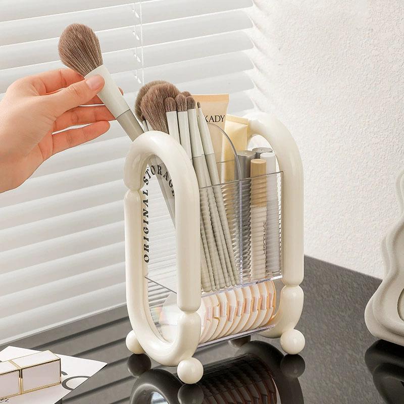Makeup Brush Holder Desk Lipstick Eyebrow Pencil Organizers Eye Shadow Storage Box Makeup Sponge Puffs Comestic Tool Container