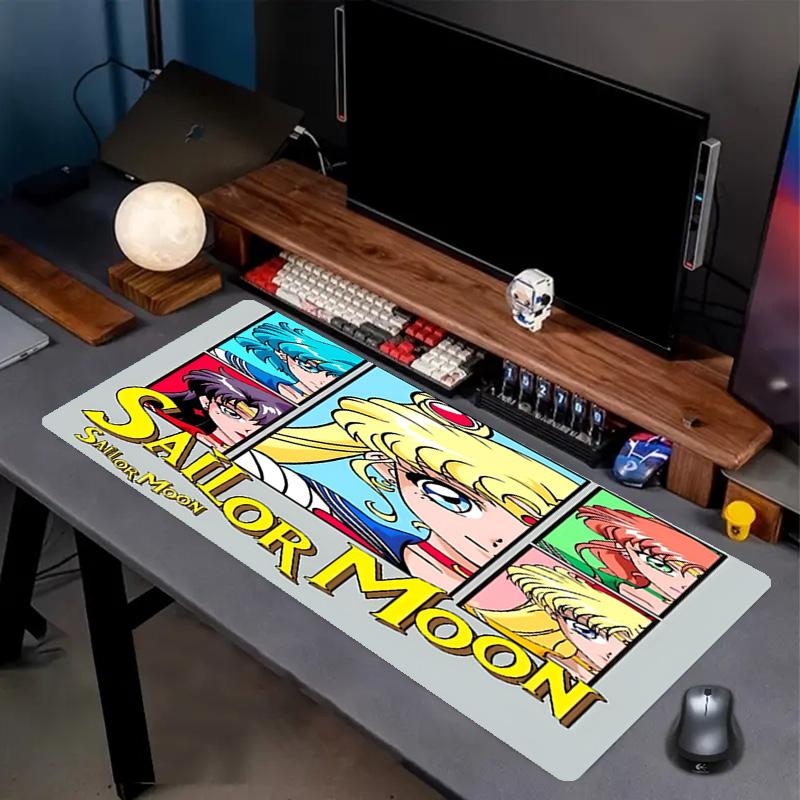 Sailor Moon Print Mouse Pad, Anti‑Slip Desktop keyboard Mat, for PC Laptop Gaming Working Daily Use, Cool Festival Surprise Gift