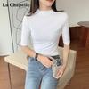 La Chapelle Women's Half-Turtleneck Knit Base Layer Top