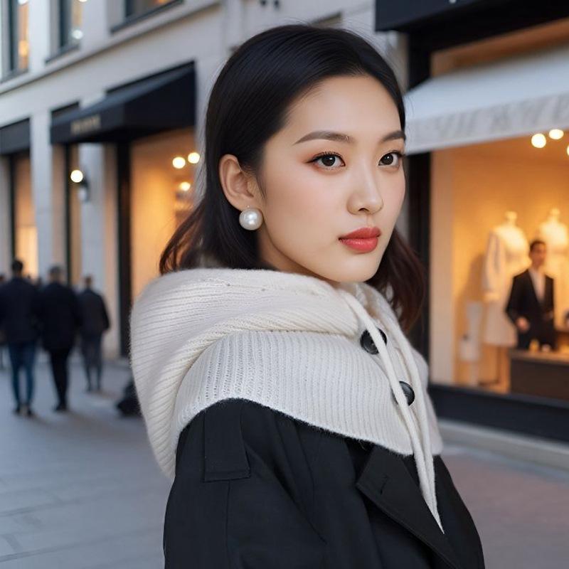 Women's Autumn & Winter Knit Hat and Scarf Set – Hooded, Warm, Ear & Cold Protection