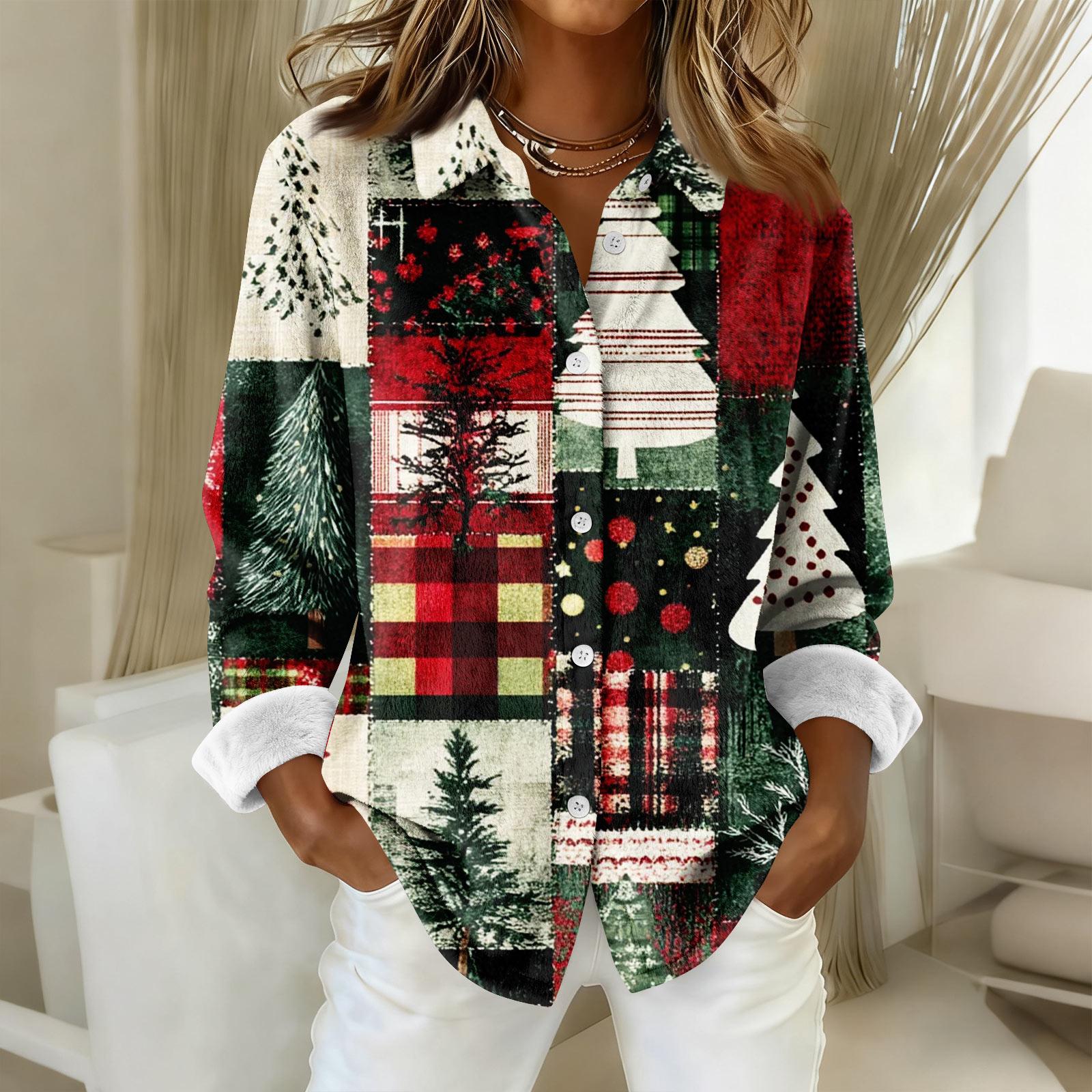 

Women s Shirt Blouse Print Button Long Sleeve Casual Basic Shirt Collar Regular Top M киноварь