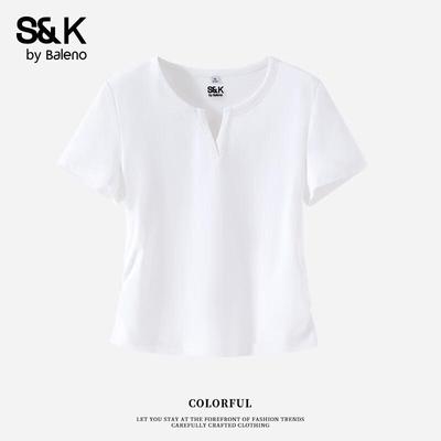 Baleno S&K Women's Slim V-Neck Short Sleeve T-Shirt