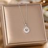 Women's Silver Titanium Steel Necklace with Micro-Inlaid Zircon - Elegant, Durable Clavicle Chain Jewelry