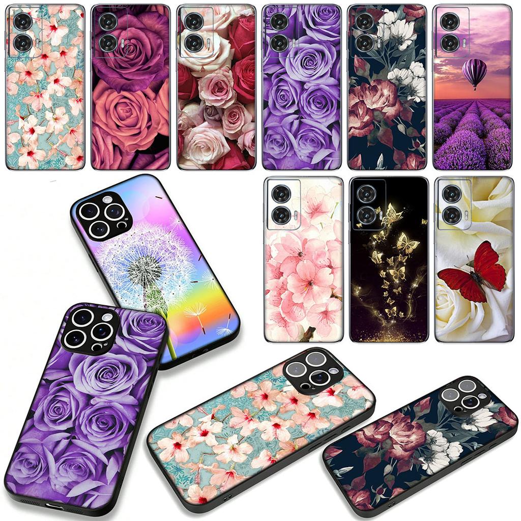 Rose infinity on Purple lavender flower Case for Samsung Galaxy A55 A54 A25 A36 A17 A26 A35 A33 A34 A37 S9 S20 S21 FE S10 Plus