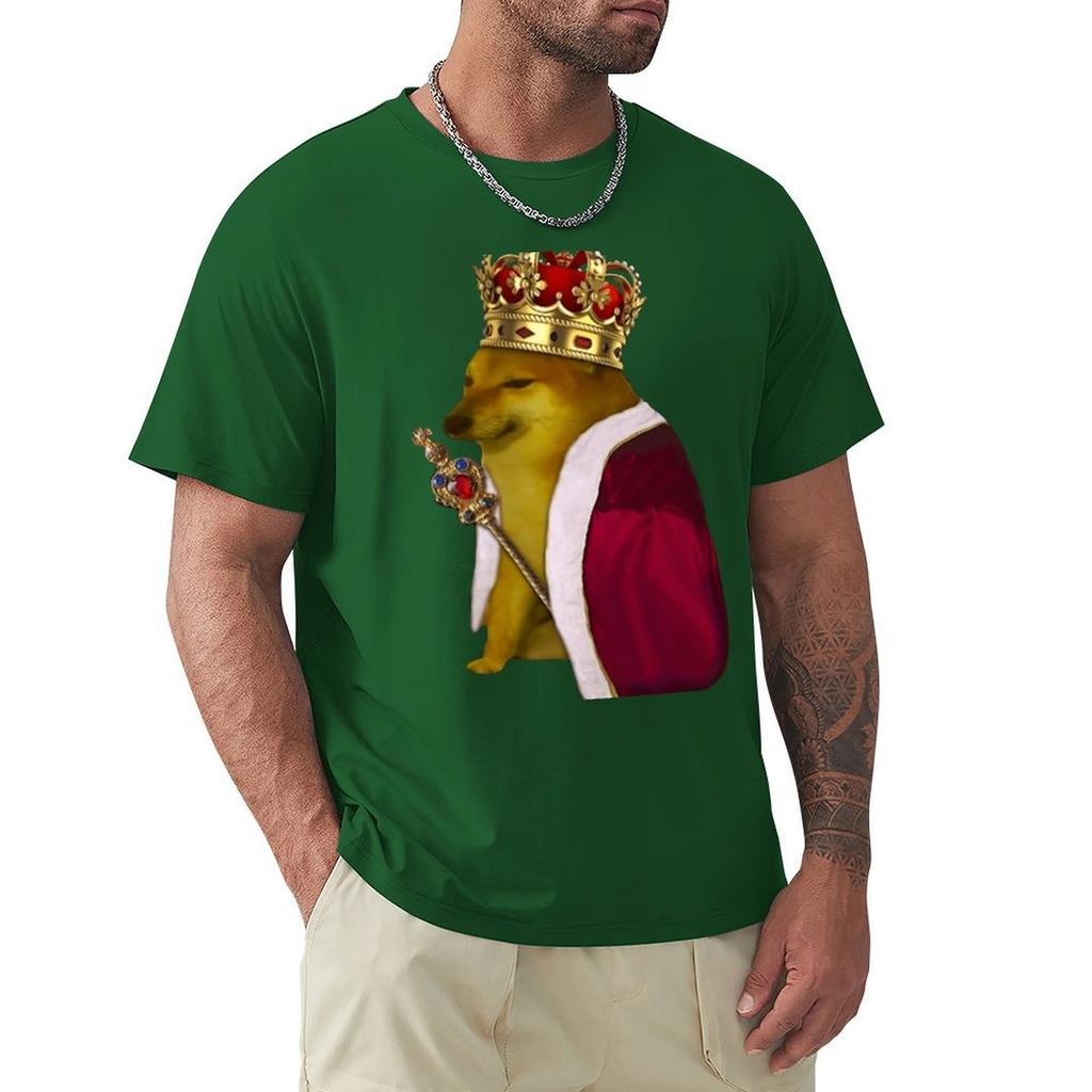 Cheems King T-Shirt Plus Size Tops Customs New Edition Workout Shirts For Men