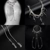 Luxury Rhinestone Milk Ring Breast Chain Women Sexy Spicy Metal Bead Chain Milk Clip Body Chain Adult Erotic Accessories