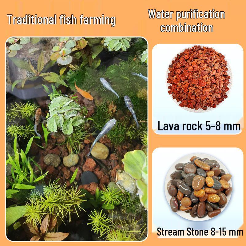 Lava Rock Stream Stone Set for Aquarium Substrate & Decoration