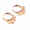 Pure Purple Gold Shiny Disc Plated Rose Gold Color Gold Personality Generous Temperament Earrings