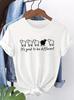 Ladies Casual Short Sleeved Tshirt with Sheep Pattern Print Round Neck Design Suitable for Daily Wear Harajuku Clothing