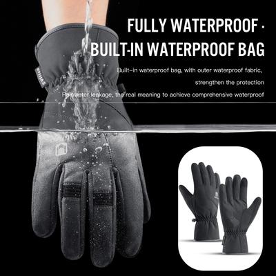 Windproof Waterproof Ski Warm Thick Gloves For Outdoor Cycling Autumn Winter Touch Screen Slip Wear-Resistant Gloves