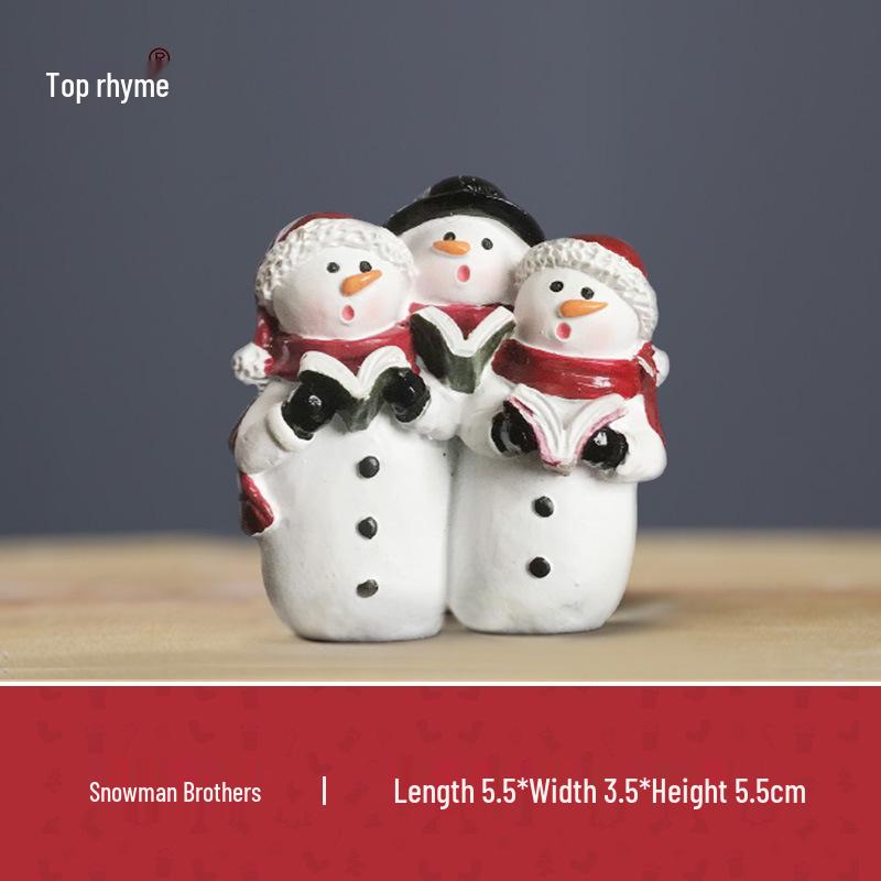 Christmas Little Monkey Gift Bag: Festive Tree and Snowman Resin Ornaments for Home Décor