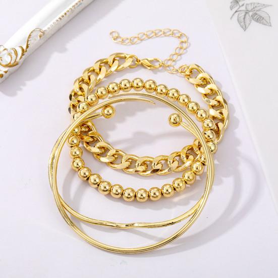 4Pcs/Set Women Layering Bracelets Adjustable Bangle Cuff Bracelets Beaded Bracelet Stackable Wrist Jewelry for Date Party Street Fashion