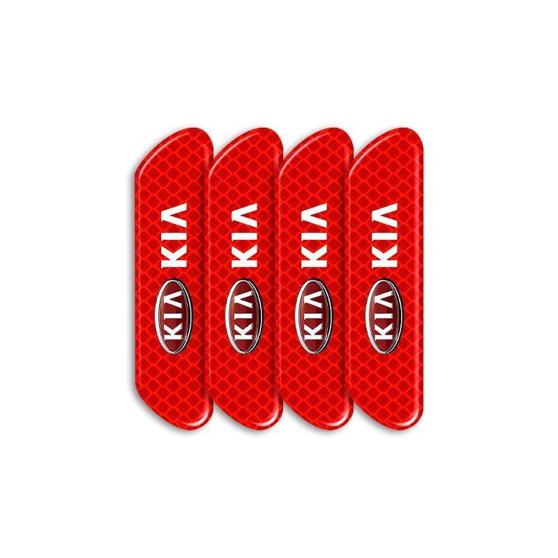 4PCS Car Door Safety Warning Reflective Mark 3D Sticker Car Styling For Kia Ceed Sorento Sportage Niro Optima Picanto Rio Morning Forte K8
