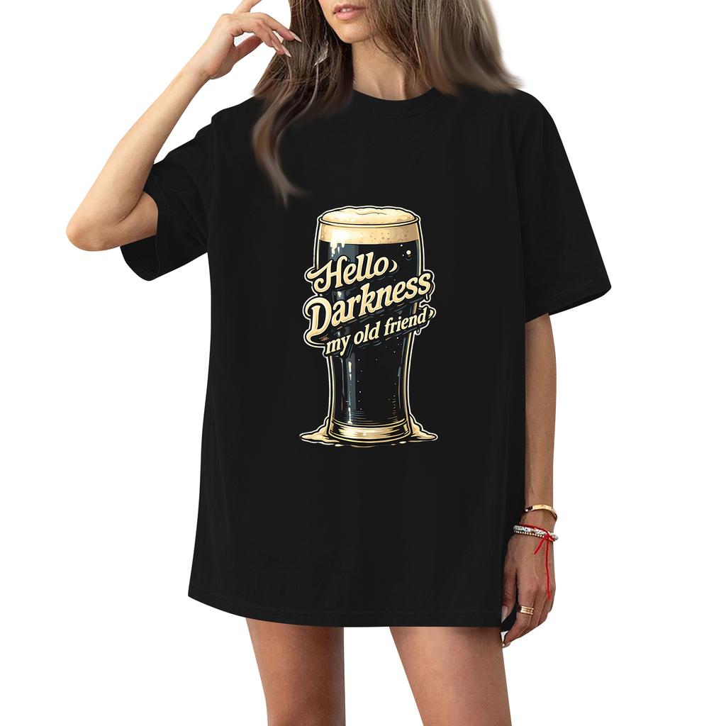 ( Darknss My Old Freend) Women's Fashion Casual Short-Sleeve Neck St. Patrick's Day Printed Shirt/T-Shirt Top