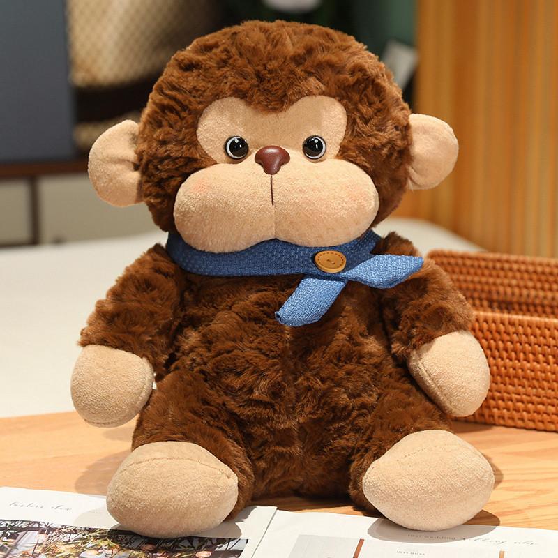 Accu Play Building Block Monkey Plush Toy With Soft Short Pile For Kids Gift