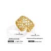 18K Gold PVD Plated Stainless Steel Waterproof Rings for Women Girls Trendy Zircon Wave Open Wedding Jewelry Gfts