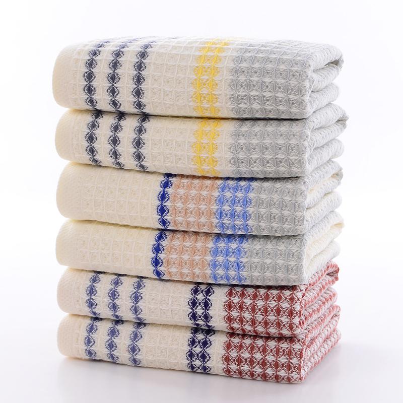 70X140Cm Thickened 100%Cotton Bathtowel Premium Striped Waffle Towel Adultkids Home Super-Soft Absorbent Not Shedding Hair Towel