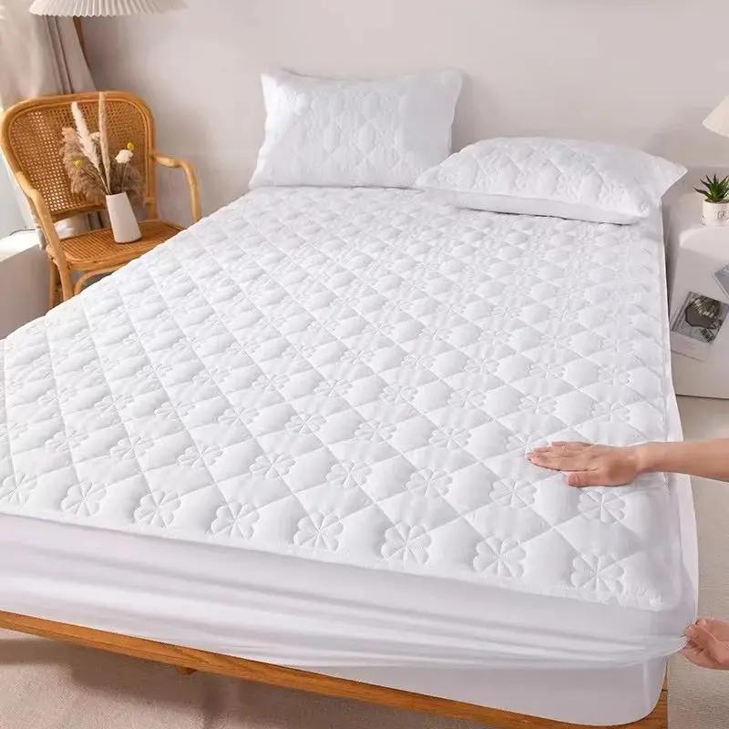 Waterproof Quilted Mattress Cover Anti-bacterial Mattress Protector Topper Pad Soft Fitted Sheet Not Including Pillowcase