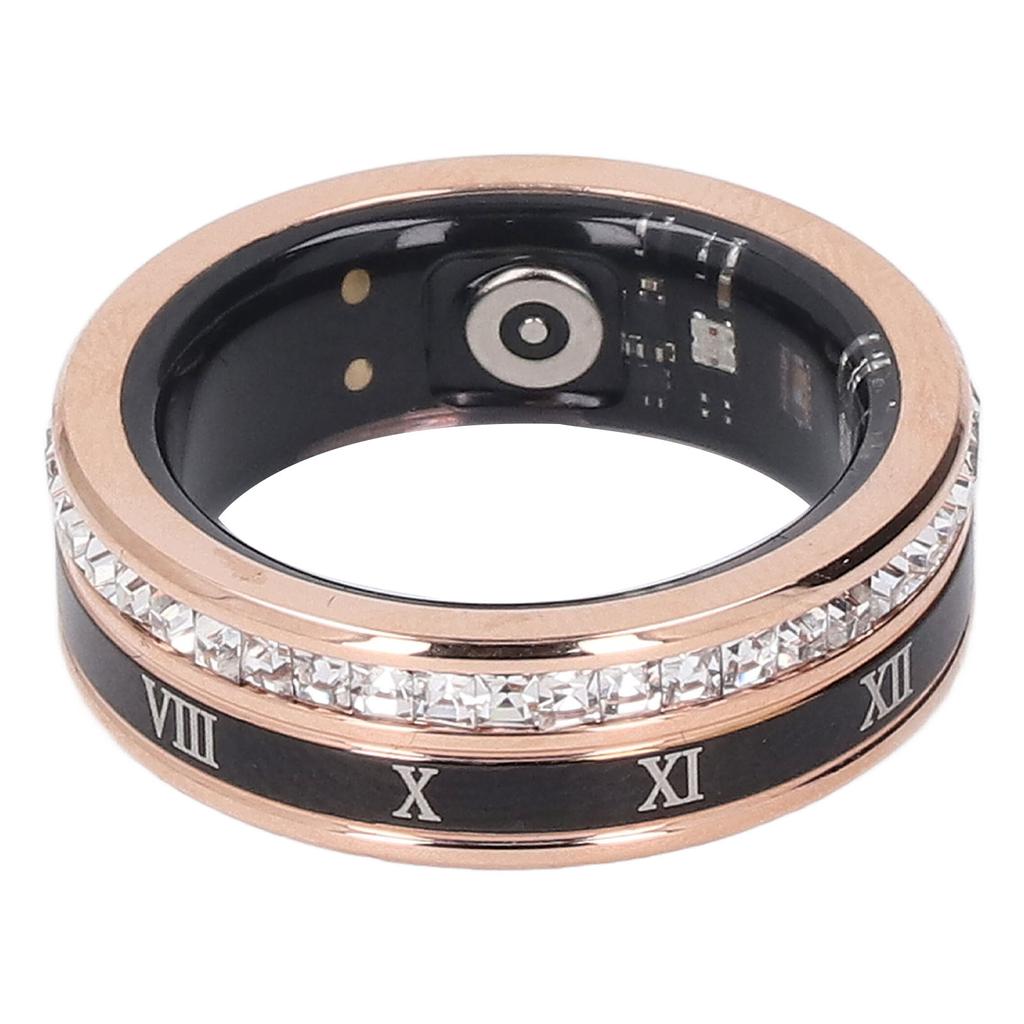 Smartring Gesundheits-Tracker Männer Frauen Wasserdicht Fitness Ti Stahl Römische Ziffern Drehbar Hochzeit