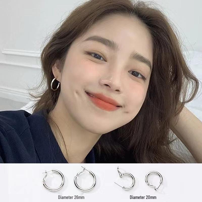 Women's Fashionable Geometric Ring Earrings – Versatile, Trendy, Needle Back Style