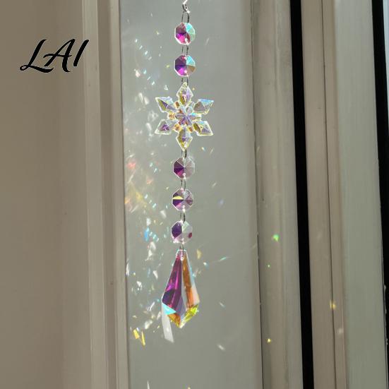 Faux Crystal Sun Catcher for Windows Catcher Hanging Prism Suncatcher Snowflake Rainbow Maker Pendant Artistic Home Decor Gifts Window Christmas