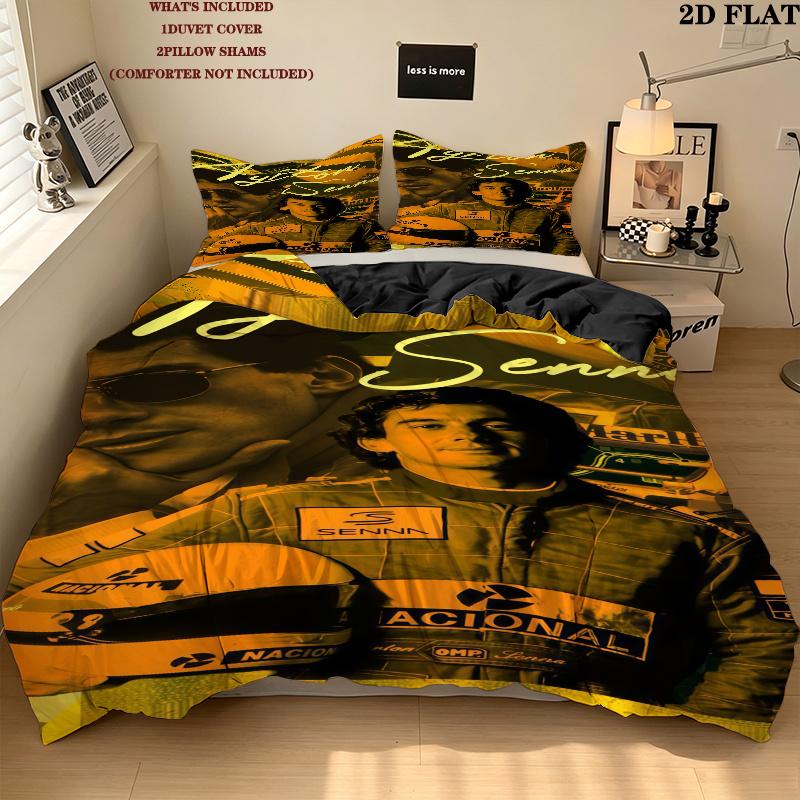 Ayrton Senna Bedding Quilt Set Quilt Cover Pillowcase Home Decoration Birthday Gift (1 * duvet cover + 2 * pillowcase, without core)