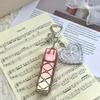 Ins Same Metal Rust Steel Mesh Pocket Lace Diy Bag Pendant Ins Explosive Silver Keychain