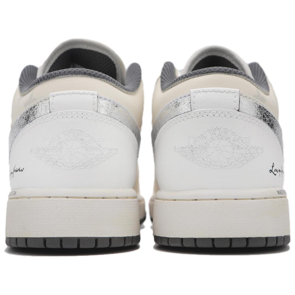 Jordan Air Jordan 1 Low top Vintage Basketball Shoes Men's Ecru 553558-044(Team24-)