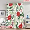 Set Of 2 Flat Printing Christmas Curtains Poinsettia Holly Berries Digital Printed Polyester Drapes Spring Made