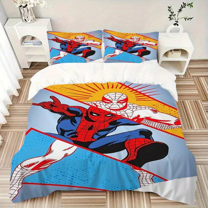 3pcs Spider-Man Web 1 Cover+2 Pillowcases, Pillow Inserts Not Included, Machine Washable, All-Season Use, Teen and Adult Rooms119