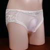 Men's lace underwear with jj cover, sexy sex stockings underwear, ultra-thin and breathable summer fully transparent briefs