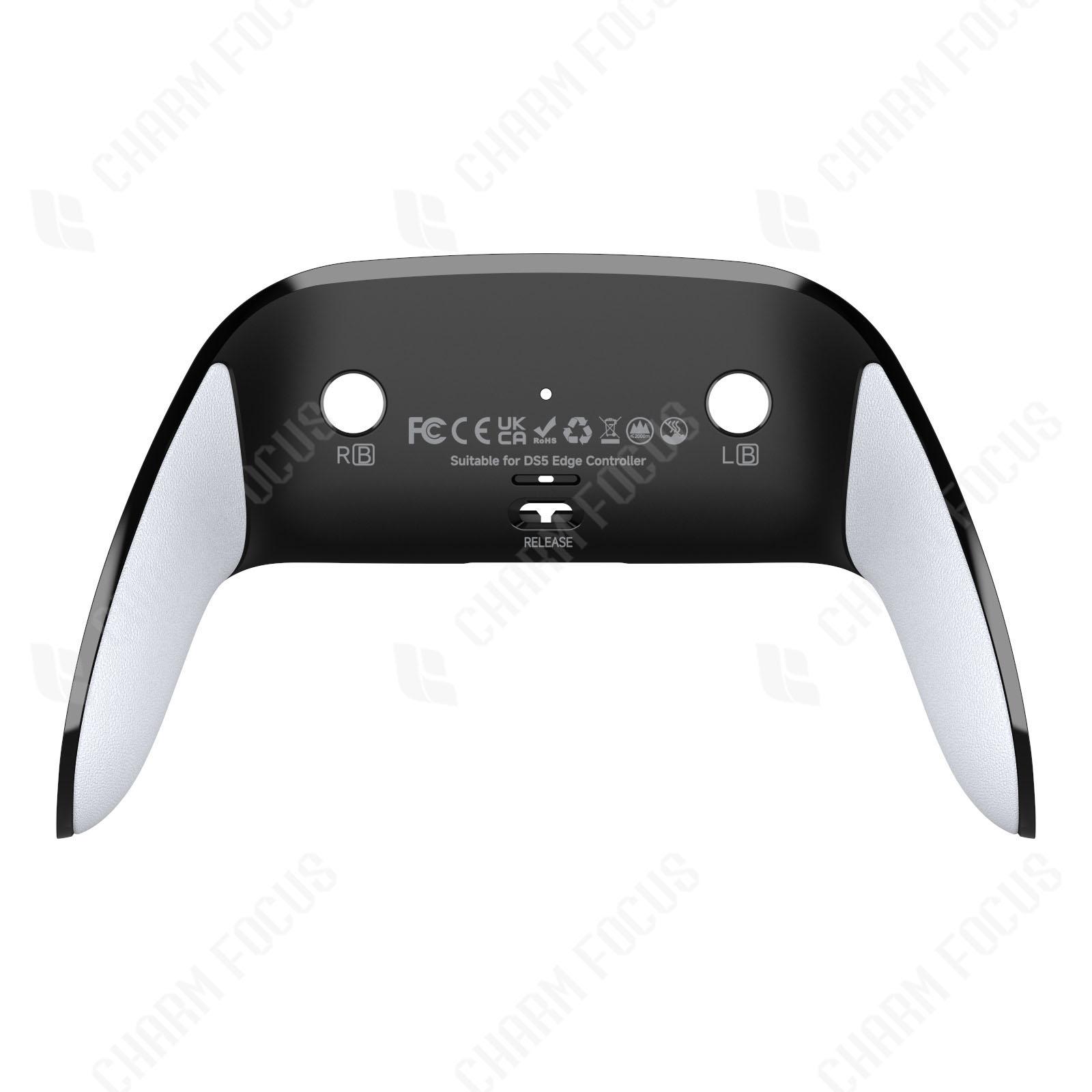 Coque décorative inférieure compatible avec le contrôleur PS5 Edge, Clip de remplacement DIY, Poignée en caoutchouc souple - Contrôleur non inclus blanc