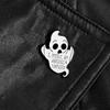 Trendy White Ghost Punk Style Brooch with Lettering