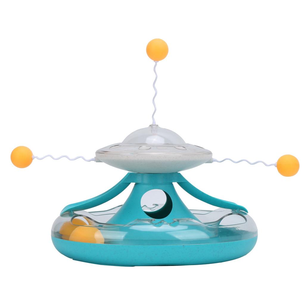 Cat Turntable Leakage Toy Circle Tracking Puzzle Food Dispensing Toy for Indoor KittensLake Blue