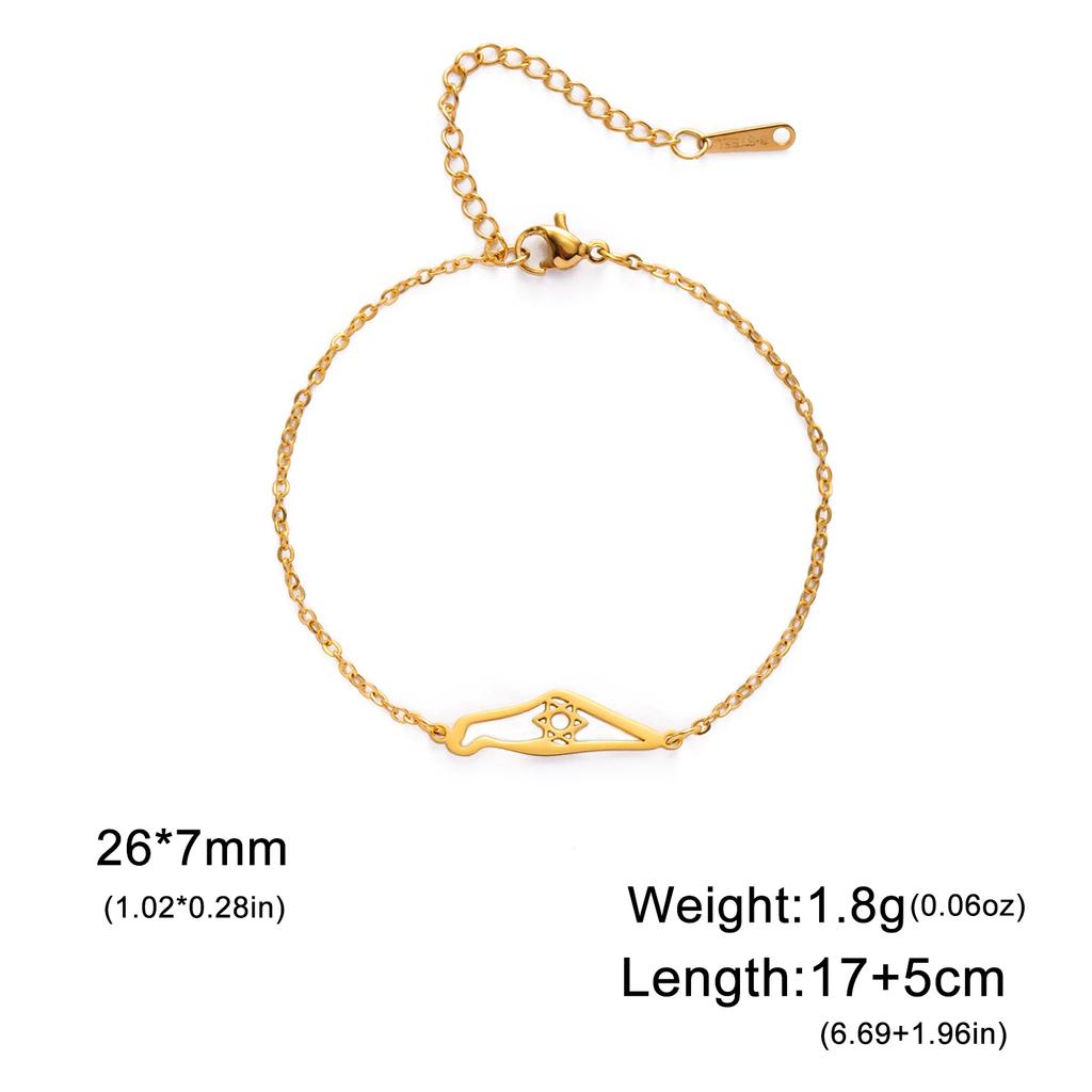 Stainless Steel Je Star of David Charm Bracelet Women Men Adjustable Hexagram Map Bracelets Amulet Jewelry Wholesale
