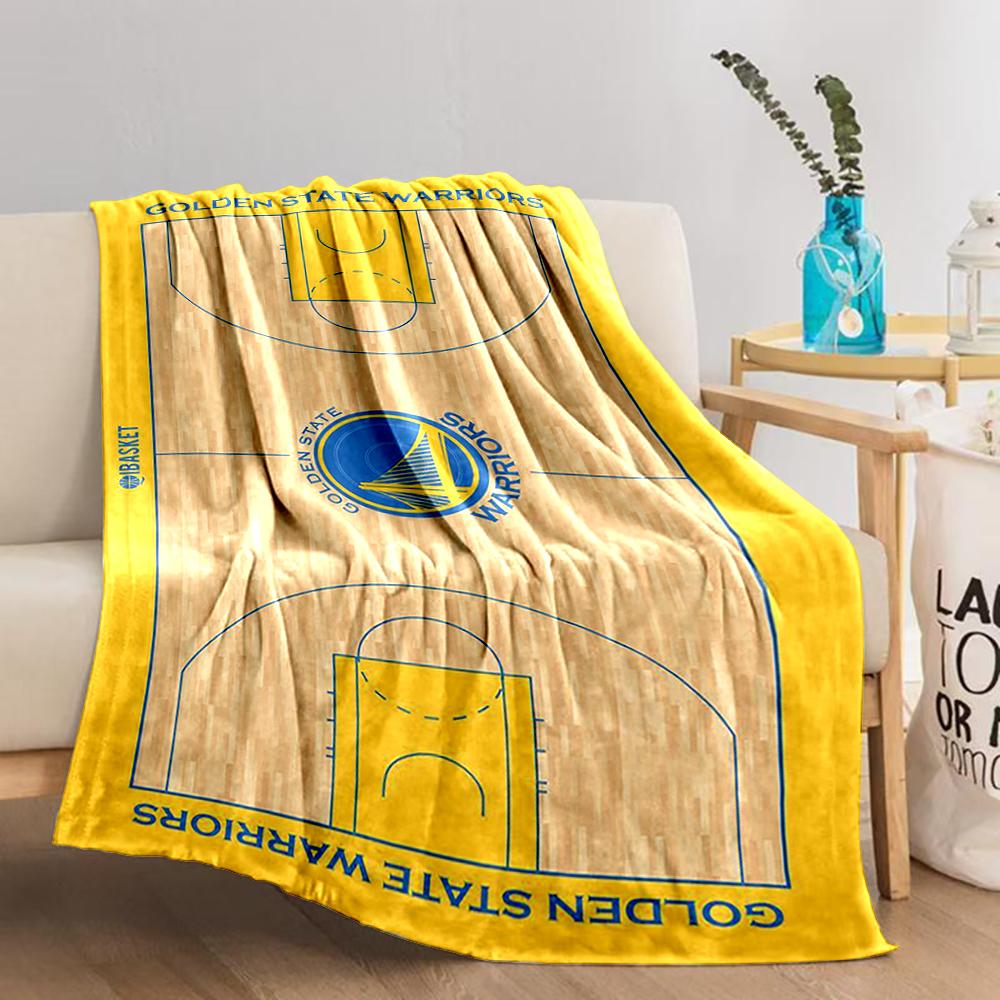 Golden State Warriors Basketball Court Pattern Blanket for Blanket, Suitable for Use In the Bedroom, Living Room, On the Sofa