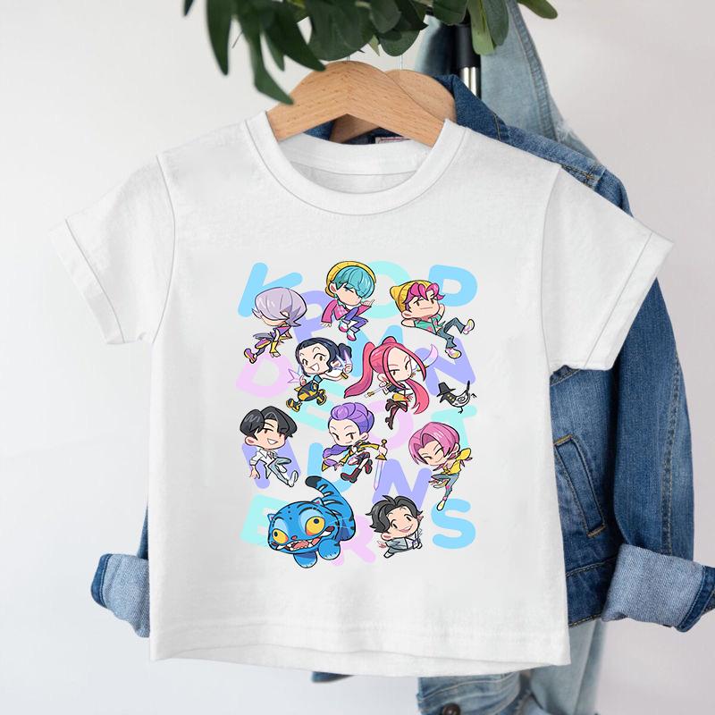 

Нова 2026 KPop Мисливці на демонів Саджа Бойс Мультяшні Хлопці Футболка Круглий виріз Принт Модний Повсякденний Топ Дитяча Футболка Дитячий Одяг 140cm