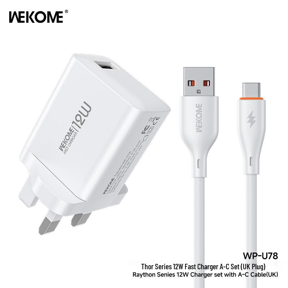 Wekome Thor 12W Fast Charger for Apple & Huawei Phones, 5V/2.4A Compatibility