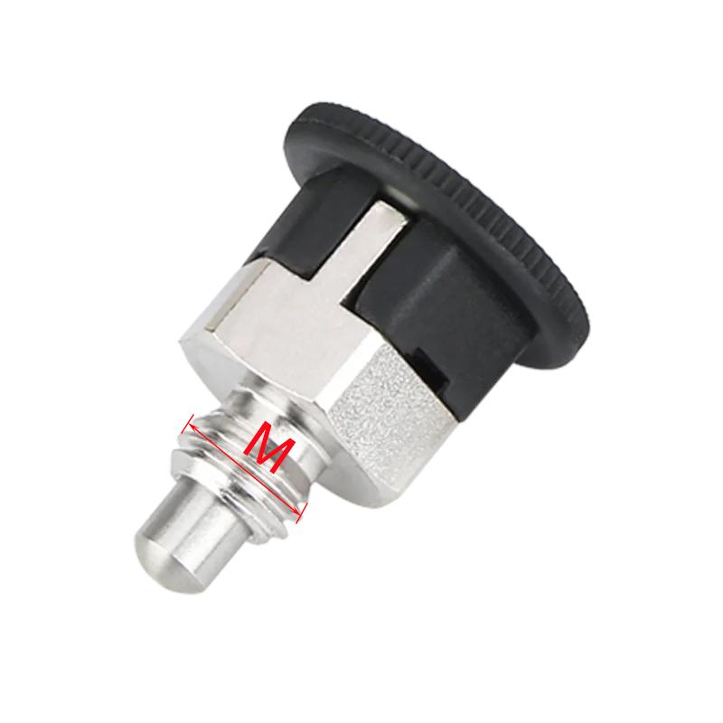 Perni di indicizzazione mini a ritorno/autobloccanti in acciaio al carbonio/acciaio inossidabile M6/8/10 Perni di localizzazione con pomello Nero/Blu/Rosso
