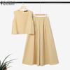ZANZEA Women Sleeveless Tank Tops and Wide Leg Pants Summer Two Piece Suit Sets