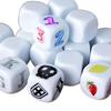 6pcs 0.63inch Plastic Blank Six-sided Dice Glossy Surface Writable Doodle DIY Sticker Team Party Board Game Accessories YMY