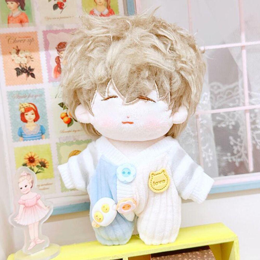 Blue Pink Doll Clothes Changing Dress Game T-shirt Pants Set  Cotton Stuffed Doll
