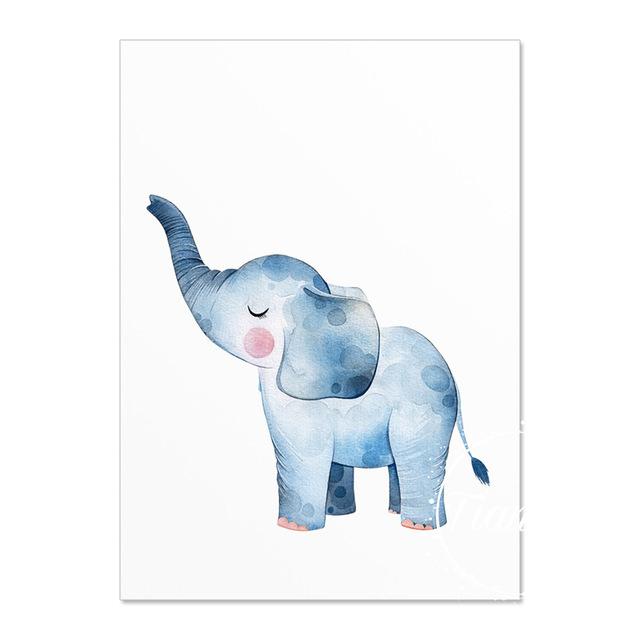 Baby Nursery Wall Poster Print Rainbow Animal Canvas Painting Nordic Wall Art Children Bedroom Wall Picture Kids Room Decor Art