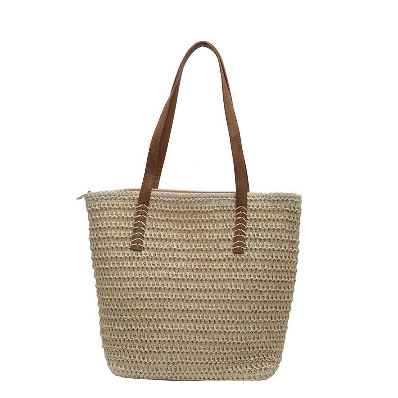Seaside vacation straw bag spring and summer new woven large-capacity shoulder beach bag fashion tote bag