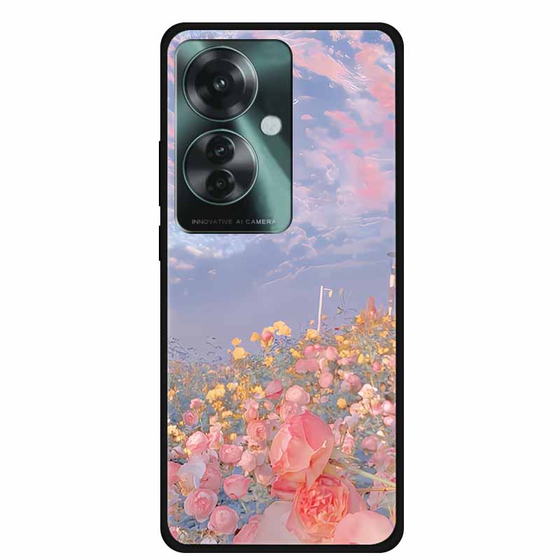 Phone Case for Oppo Reno11 A Silicone TPU Soft Back Cover for Reno 11 A 11A Fashion Shell Floral Shiled Capa 6.7" Funda