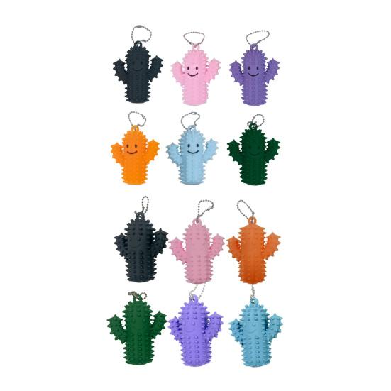 Pichlavý silikonový kaktus Fidget hračka pro úlevu od stresu Usmívající se kaktus Klíčenka Přenosná cestovní Texturovaný kaktus Pomůcka pro bolest Stimmingová pomůcka Senzorická hračka