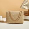Fashion Straw Women Chain Shoulder Bag Woven High Capacity Buckle Closure Clutch Handmade Crossbody Bag Women