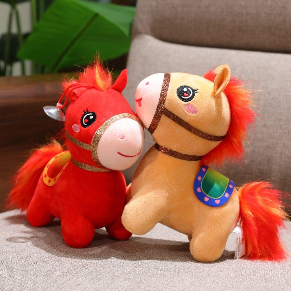 Kreskówkowy Koń Chińskiego Zodiaku Miękki Pluszowy Koń Zodiakalny Wypchane Zwierzątko Koń Chiński Zodiak