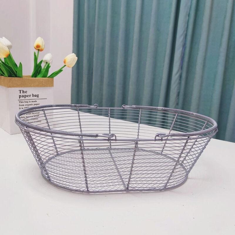 Hand-Woven Iron Storage Basket